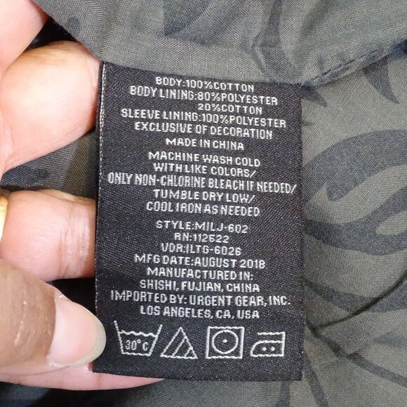 Indigo Star Military Field Jacket Olive Green Men Size S Button Up Patch Pockets - Picture 10 of 15